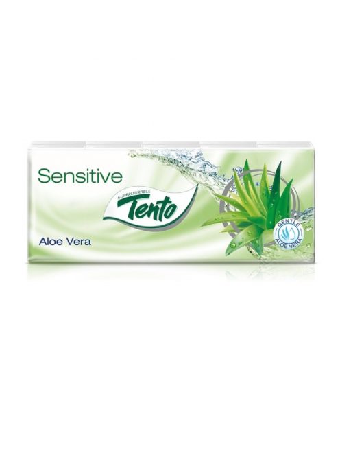 Papírzsebkendő 3 rétegű 10 x 10 db/csomag Tento Aloe Vera