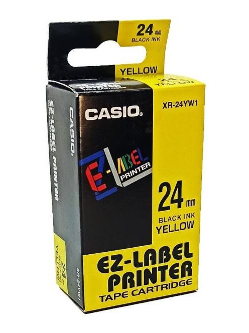 Feliratozógép szalag XR-24YW1 24mmx8m Casio fekete/sárga