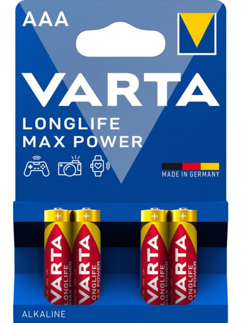 Elem AAA mikro LR03 Longlife Max Power 4 db/csomag, Varta 