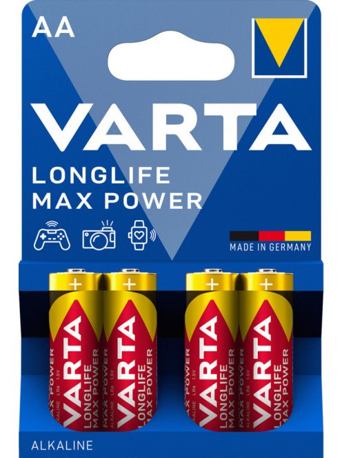 Elem AA ceruza LR06 Longlife Max Power 4 db/csomag, Varta