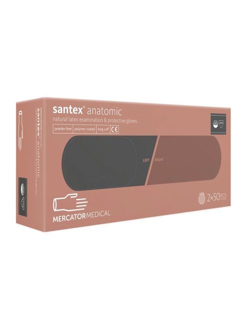 Gumikesztyű latex púdermentes, hosszú szárú S jobb/bal 2x50 db Santex fehér