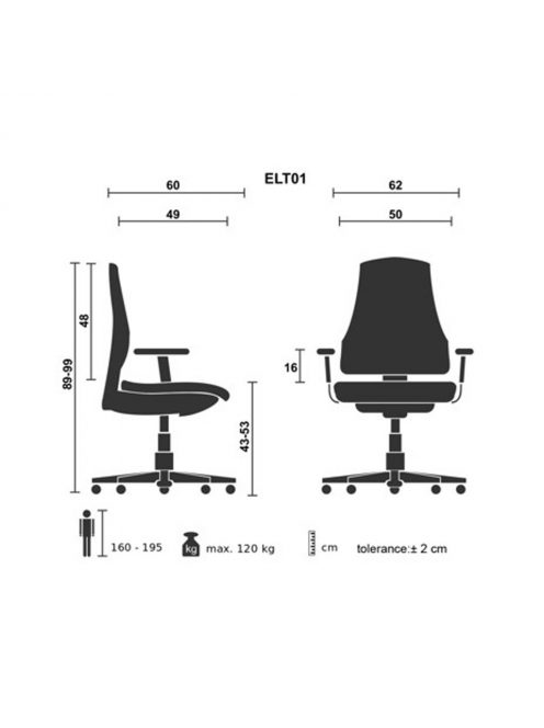 Forgószék Bluering® Elite szürke