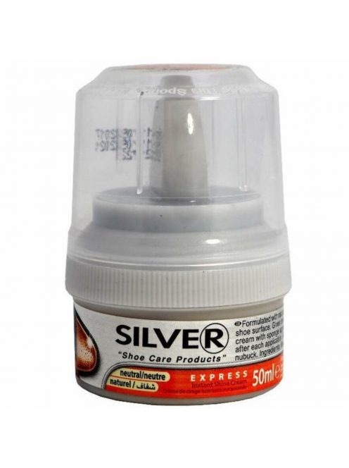 Cipőtisztító krém tégelyes 50 ml szivacsos Silver fekete