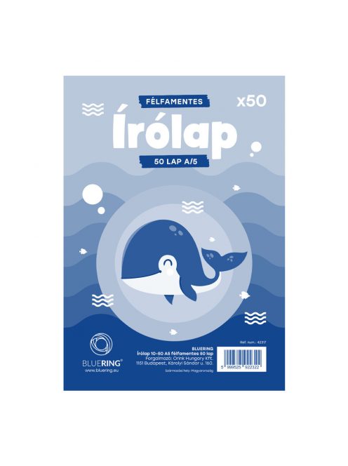 Írólap A5, 10-50 félfamentes 50lap Bluering®