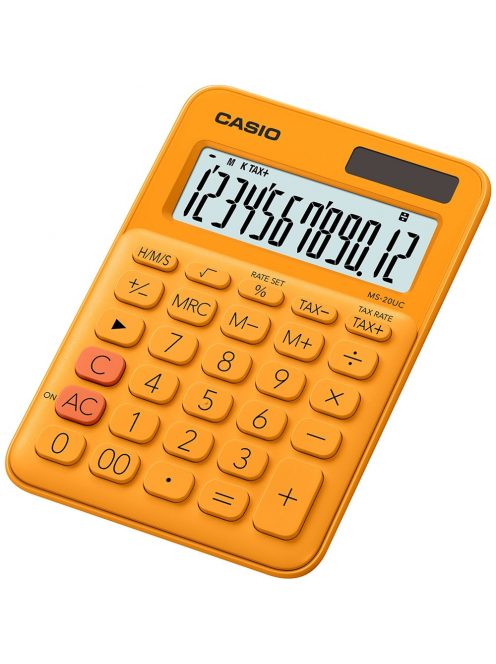 Számológép asztali 12 digit nagy kijelző Casio MS 20 UC narancssárga