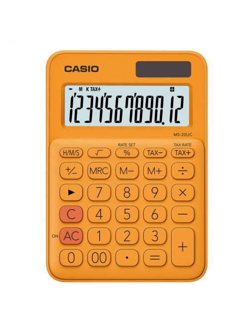 Számológép asztali 12 digit nagy kijelző Casio MS 20 UC narancssárga