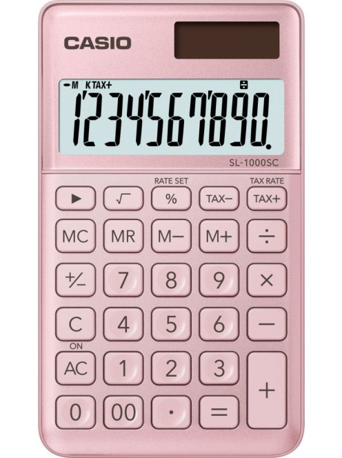 Zsebszámológép 10 digit Casio SL 1000 világos rózsaszín