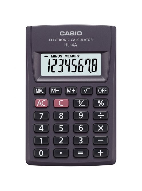 Zsebszámológép 8 digit Casio HL 4 fekete