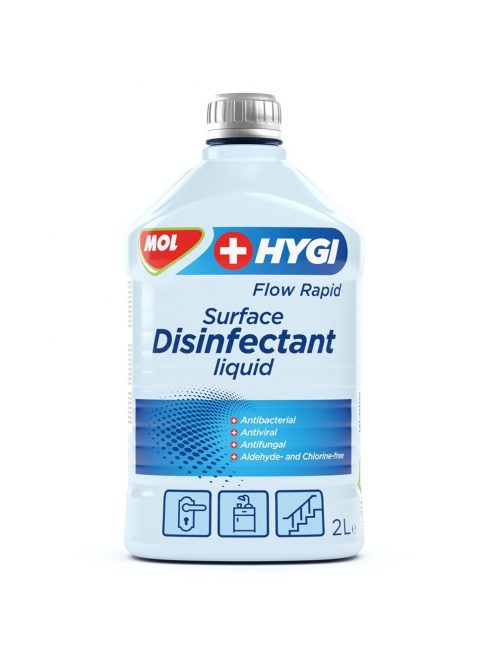 Fertőtlenítő hatású tisztítószer 2 liter Mol Hygi Flow Rapid