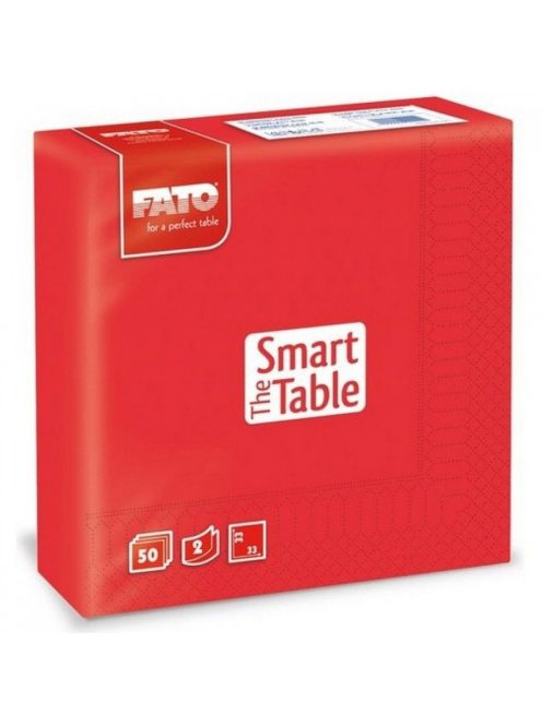 Szalvéta 2 rétegű 33 x 33 cm 50 lap/cs Fato Smart Table piros_82621700