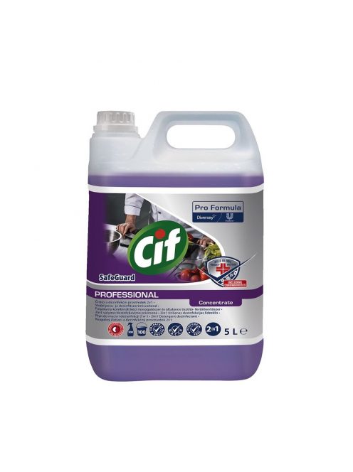 Kombinált kézi általános tisztító- fertőtlenítőszer 5 liter 2in1 Cif Pro Formula Safeguard Concentrate