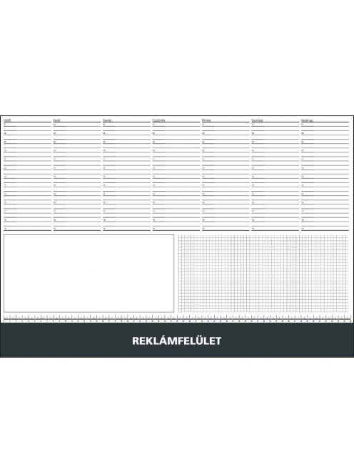 Asztali könyöklő fehér lapokkal fekete műbőrcsíkkal 570 x 390 mm  Realsystem 2025.