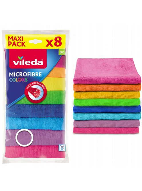 Mikroszálas törlőkendő 8 db/csomag Vileda Color 8 színű_F18597