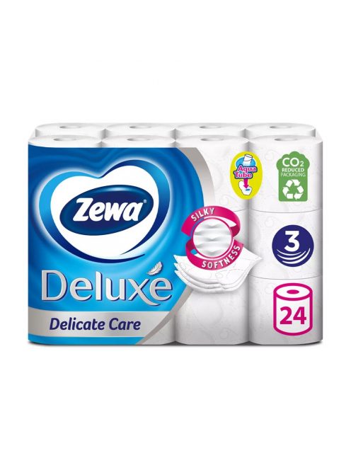 Toalettpapír 3 rétegű kistekercses 100% cellulóz 24 tekercs/csomag Delicate Care Deluxe Zewa hófehér