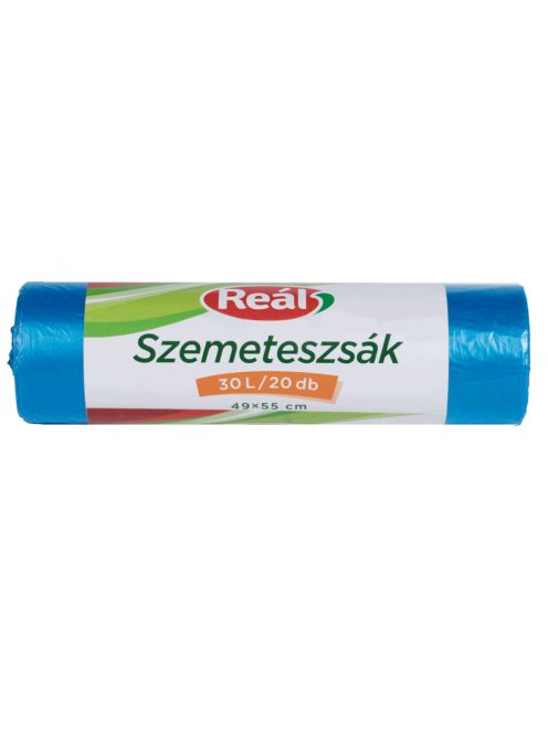 Szemeteszsák 30 liter 49 x 55 cm 20 db/tekercs Reál kék