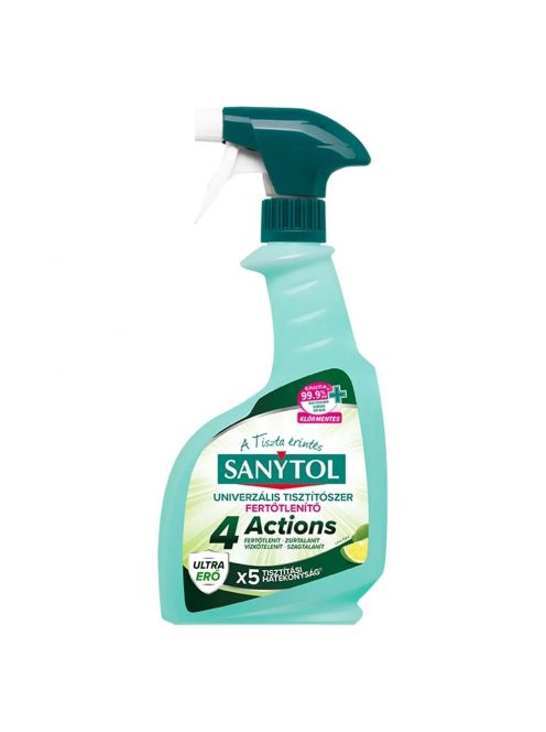 Fertőtlenítő hatású univerzális tisztítószer szórófejes 500 ml Lime Pure Sanytol_4 Actions