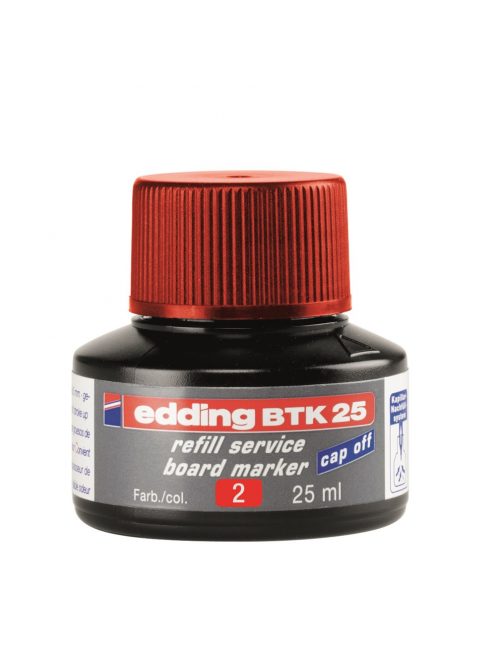 Tinta utántöltő táblamarkerhez 25ml, Edding BTK25 piros 