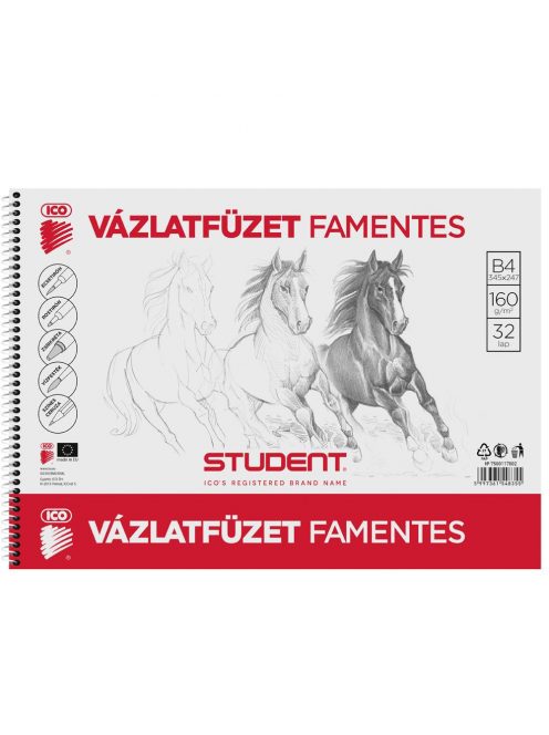 Vázlatfüzet B4, 160g. famentes Student 