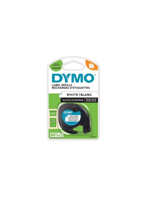 Feliratozógép szalag Dymo Letratag S0721660/59422 12mmx4m ORIGINAL fehér