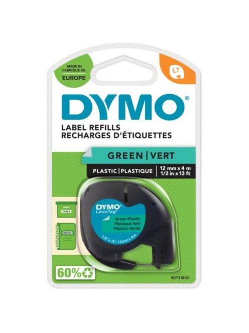 Feliratozógép szalag Dymo Letratag S0721640/59425 12mmx4m ORIGINAL zöld