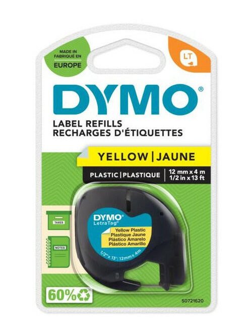 Feliratozógép szalag Dymo Letratag S0721620/59423 12mmx4m, ORIGINAL sárga