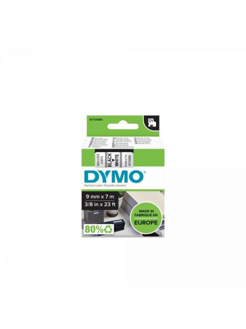 Feliratozógép szalag Dymo D1 S0720680/40913 9mmx7m, ORIGINAL, fekete/fehér 