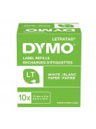 Feliratozógép szalag Dymo Letratag S0721510/59421 papír 12mmx4m, ORIGINAL fekete/fehér