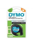 Feliratozógép szalag Dymo Letratag S0721530/12268 12mmx4m ORIGINAL víztiszta