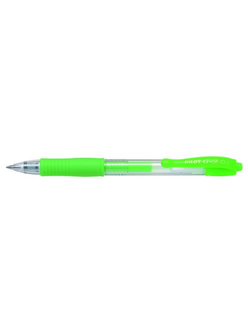 Zseléstoll 0,7mm, nyomógombos Pilot G-2, írásszín neon zöld