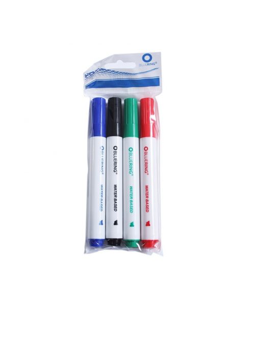 Flipchart marker készlet, rostirón vizes vágott végű 1-4mm, Bluering®, 4 klf. szín