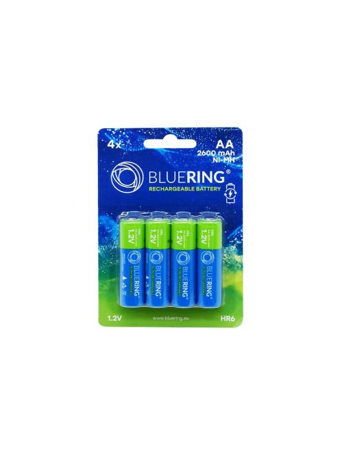 Elem tölthető akku AA ceruza HR6 2600mah 4 db/csomag, Bluering® 