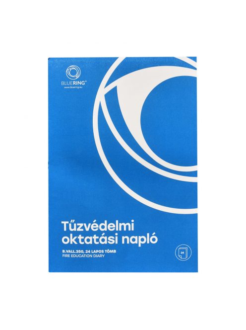 Tűzvédelmi oktatási napló 24lapos A4, álló B.VALL.350 Bluering®