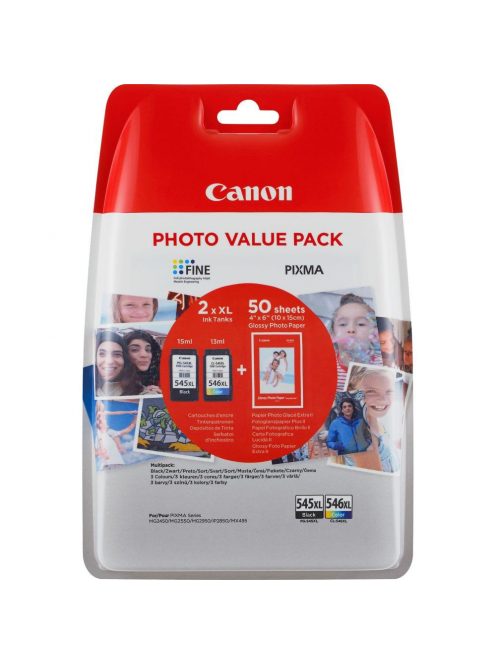 Canon PG545XL/CL546XL tintapatron + fotópapír multipack ORIGINAL 