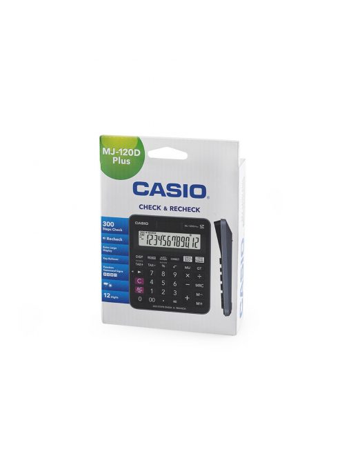 Számológép asztali 12 digit nagy, döntött kijelző Casio MJ 120 D PLUS fekete