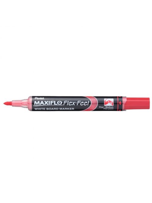 Táblamarker 1-5mm, hajlékony hegyű Pentel Maxiflo Flex Feel piros