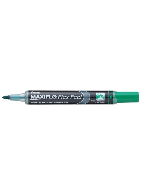 Táblamarker 1-5mm, hajlékony hegyű Pentel Maxiflo Flex Feel zöld