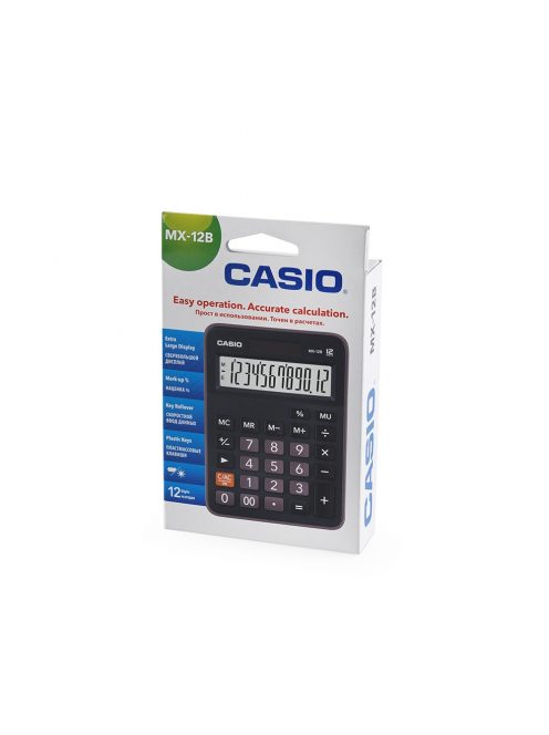 Számológép asztali 12 digit, döntött kijelző Casio MX12B fekete