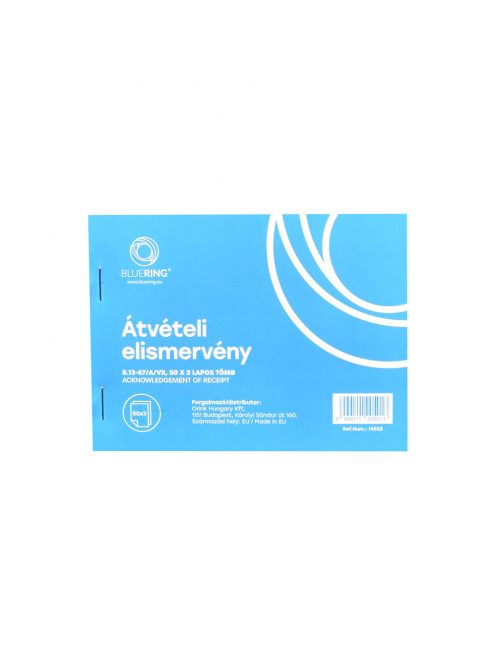 Átvételi elismervény A6, 50x3lapos B.13-67/A/VX Bluering® 